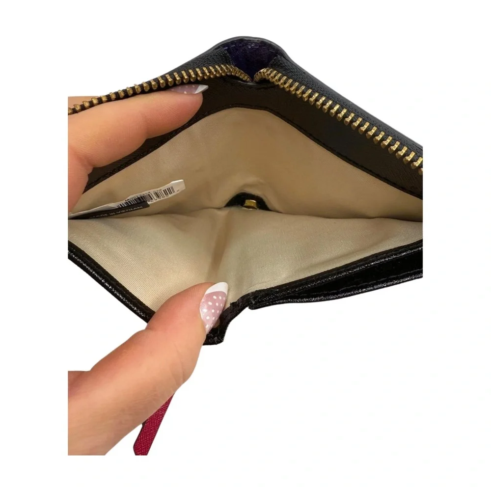 Marc Jacobs Snapshot Compact Wallet Colorblock Saffiano Leather Zip Around